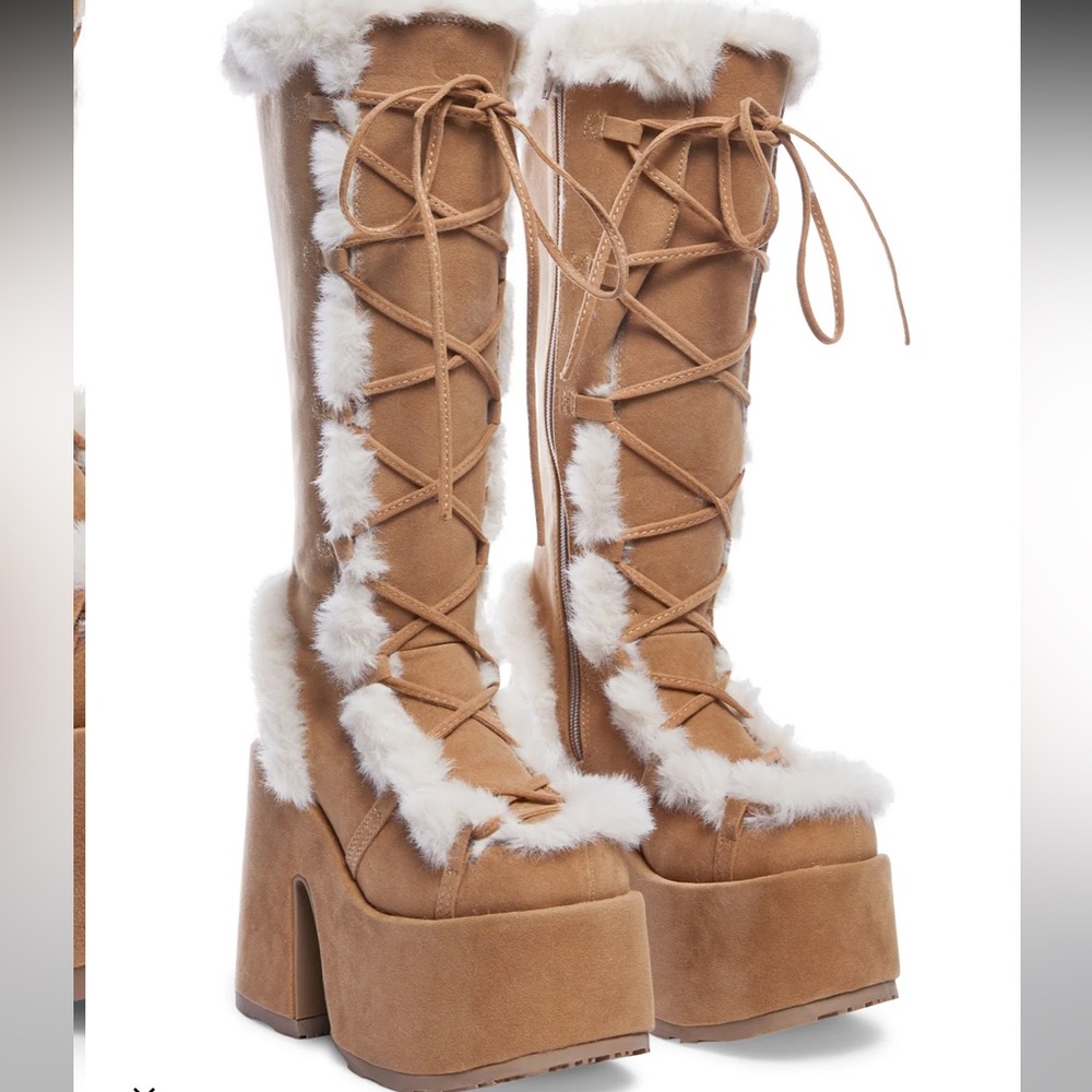 Demonia Lace-Up Platform Boots